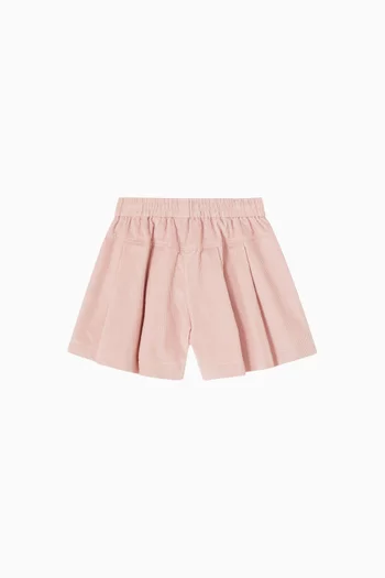 Pleated Bermuda Shorts in Velvet