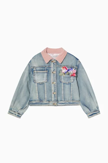 Floral Jacket in Denim
