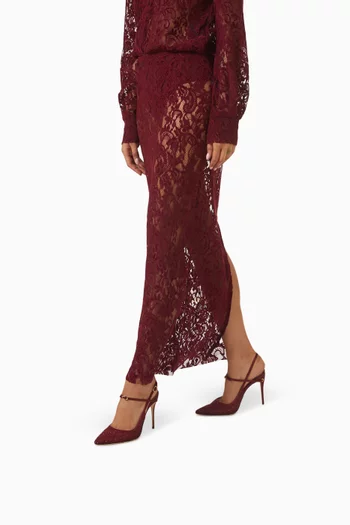 Edoardo 85 Slingback Pumps in Satin & Mesh