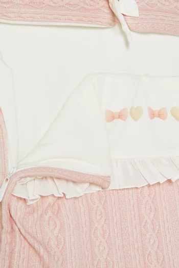 Bow & Hearts Sleeping Bag in Cotton Blend