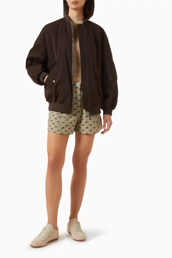 Oversized Blouson Jacket in Nylon-twill