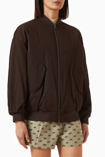 Oversized Blouson Jacket in Nylon-twill