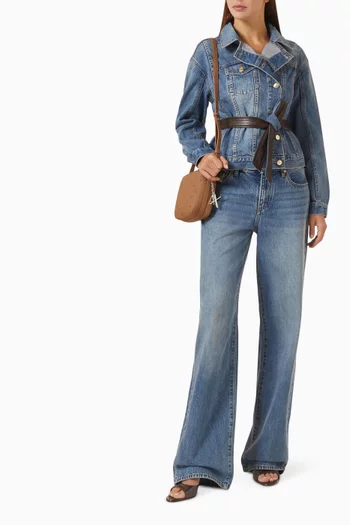 Belted Blouson Jacket in Denim