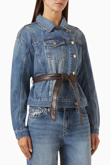 Belted Blouson Jacket in Denim