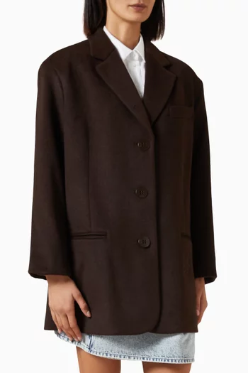 Caban Coat in Wool-blend