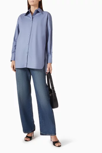 Oversized Shirt in Organic Cotton-poplin