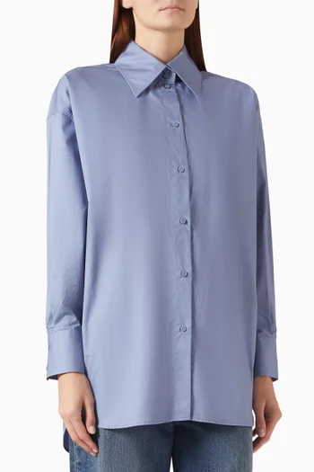 Oversized Shirt in Organic Cotton-poplin