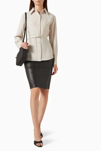 Slim-fit Belted Shirt in Crepe