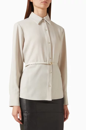 Slim-fit Belted Shirt in Crepe