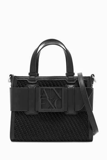 Embossed Tote Bag in Faux Leather