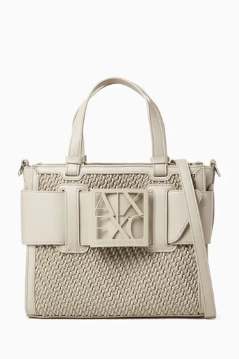 Embossed Tote Bag in Faux Leather