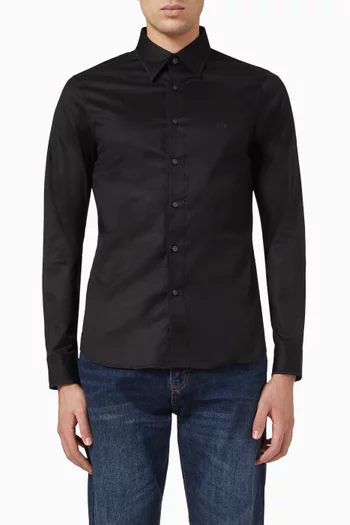Dobby Slim-fit Shirt in Cotton