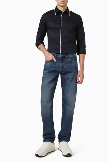 Dobby Slim-fit Shirt in Cotton