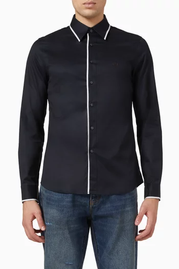 Dobby Slim-fit Shirt in Cotton