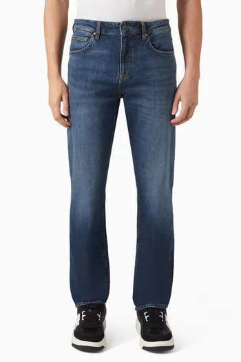 Slim-fit Faded Jeans in Denim