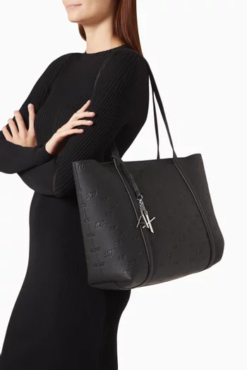 Shopping Bag in Embossed Faux Leather