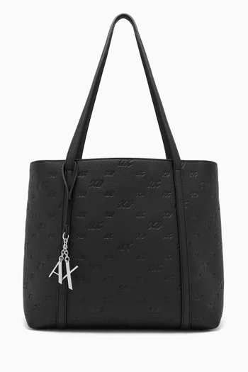 Shopping Bag in Embossed Faux Leather