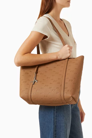 Shopping Bag in Embossed Faux Leather