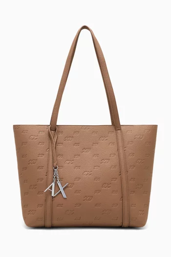 Shopping Bag in Embossed Faux Leather