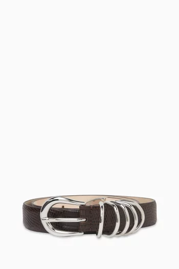 Hollyhock Belt in Lizard-effect Leather