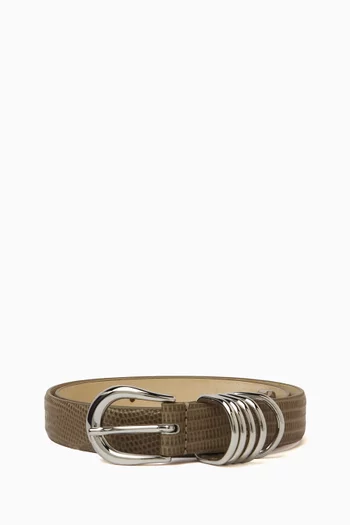 Hollyhock Belt in Lizard-effect Leather