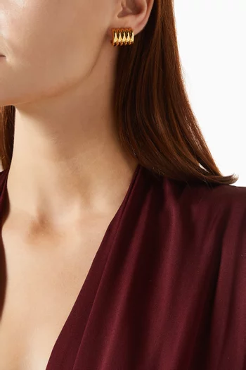 Hollyhock Earrings in Gold-vermeil