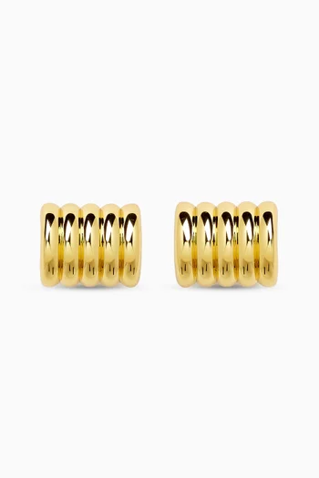 Hollyhock Earrings in Gold-vermeil