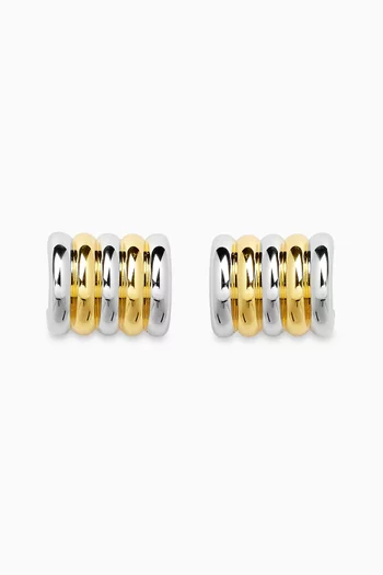 Hollyhock Earrings in Gold Vermeil & Sterling Silver