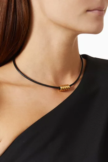 Hollyhock Cord Necklace in 24kt Godl-plated Vermeil