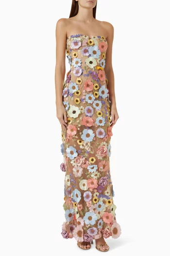 Jasmine Floral Strapless Gown