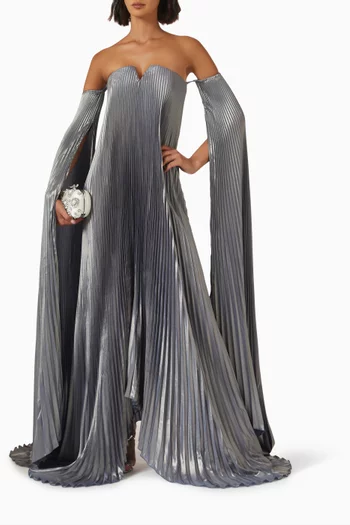 Black Tie Drama-sleeves Gown