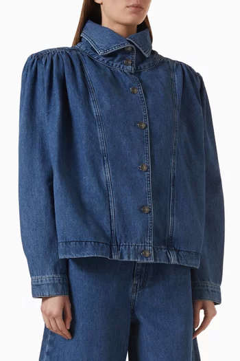 Gathered Jacket in Denim