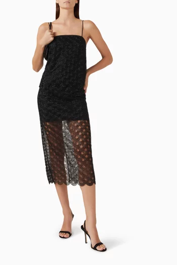 Sequin-embellished Midi Skirt