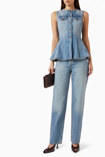 Peplum Top in Denim