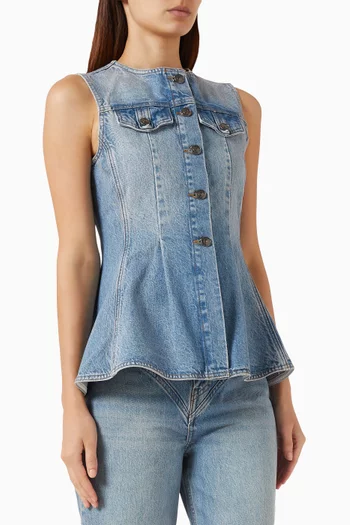 Peplum Top in Denim