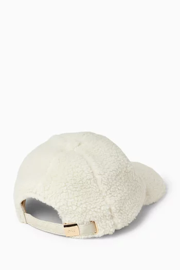 Logo Cap in Faux Shearling