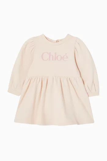 Logo Dress in Cotton