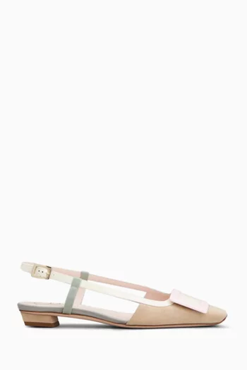 Belle Vivier Slingback Ballerinas in Suede & Patent Leather
