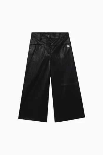 Wide-leg Trousers in Faux Leather