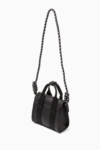 Logo-charm Handbag in Faux Leather