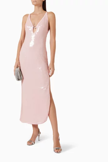 Sequin-embellished O Gem Maxi Dress