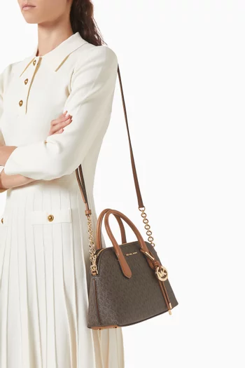 Freddie Medium Handbag in Logo-print Faux Leather