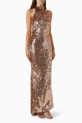 The Changing Moon Sequin-embellished Gown