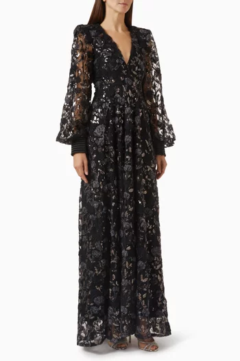Dear Heart Embellished Gown in Chiffon
