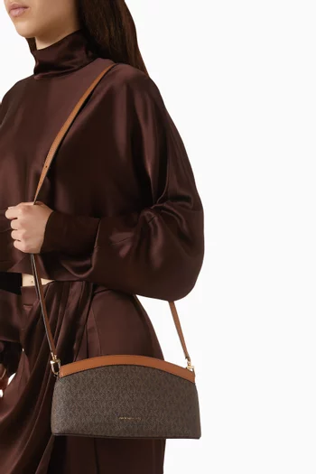Small Dome Chain Crossbody Bag in Signature Canvas