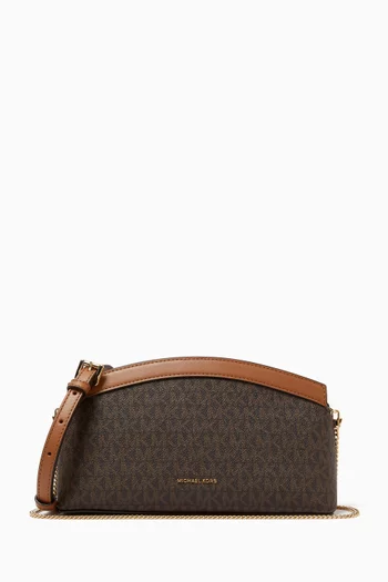 Small Dome Chain Crossbody Bag in Signature Canvas