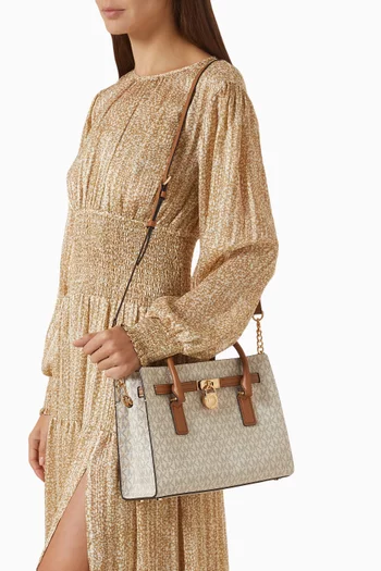 Hamilton Moderne Small Handbag in Logo Print Canvas