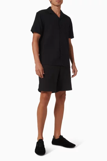 Buttoned Shorts in Cotton-waffle