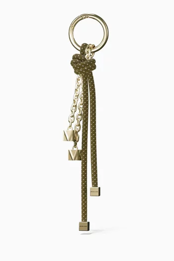Speckled Cord Bag Charm in Gold-tone Brass