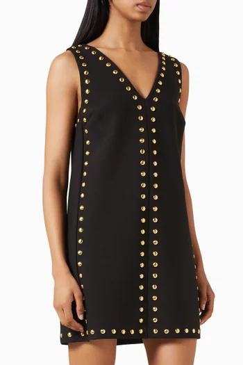 Dome Studded Mini Shift Dress in Crepe
